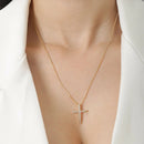 Colar Pingente Cruz Feminino - Ouro 18K