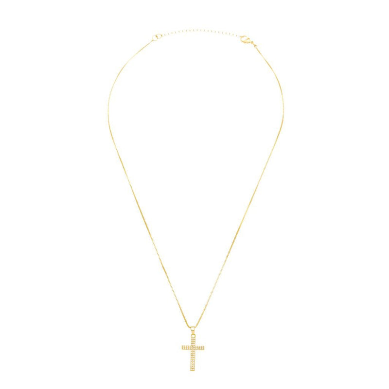 Colar Pingente Cruz Feminino - Ouro 18K