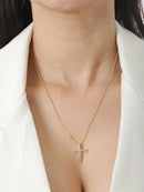Colar Pingente Cruz Feminino - Ouro 18K