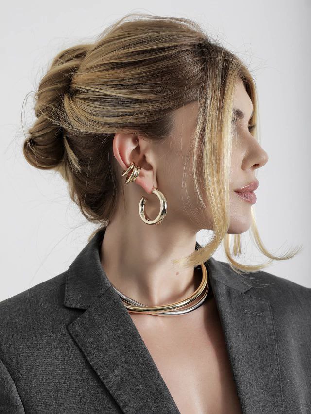 BRINCO ARGOLA TUBO OFFICE - OURO18K